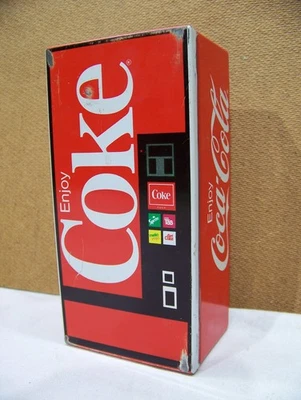 Vintage Coca Cola Vending Machine Coin Bank Tin (Original Handkerchiefs Tin) - Image 1 of 4