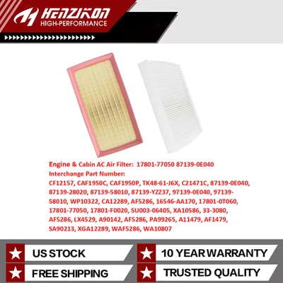 FILTRO DE AIRE MOTOR Y CABINA PARA 2019-2022 ES300h y UX200 VENDEDOR EE. UU. ENVÍO RÁPIDO NUEVO. Foto 1 de 4