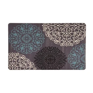 Gray 18 in. x 30 in. Contemporary Modern Floral Anti Fatigue Standing Mat - Picture 1 of 6