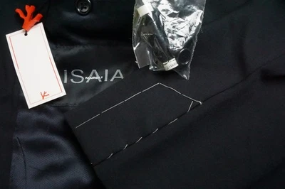 Isaia Napoli Solid Navy Blue 100% Wool Sport Coat Jacket 42R NEW - Image 1 of 4