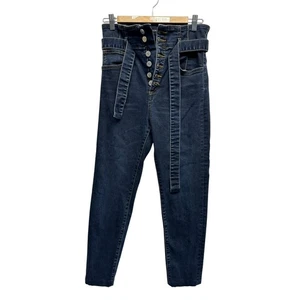 Veronica Beard Keith 12" Korsett Jeans dunkel schieferblau Knopfleiste Bindegürtel 28 - Bild 1 von 12