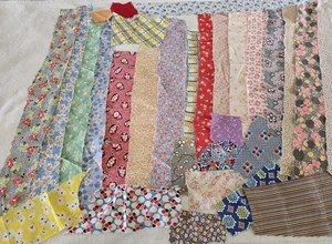 Vintage Lot Sewing Fabric Solid Colors Scraps Remnants Quilting Arts Crafts - Picture 1 of 9