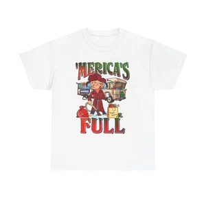 T-shirt natalizia Trump divertente Americas completa vacanze di Natale maglietta cotone pesante - Foto 1 di 5