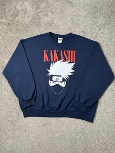 Vintage Mens Sweatshirt 2002 NARUTO KAKASHI SHIPPUDEN Anime Graphic, Size XL - Picture 1 of 7
