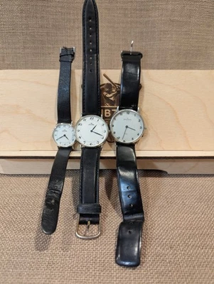 Relojes para hombre Skagen Dinamarca y (2) Antima esfera blanca tres manecillas correa negra Foto 1 de 4