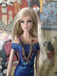 Handgefertigt für 11-1/2" Modepuppe mehrfarbige Kristalle Halskette & Ohrringe - Bild 1 von 6