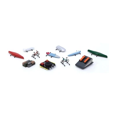 TARMAC WORKS Tarmac Roof Accessories Set (Dachbox Fahrrad Surfbrett) 1:64