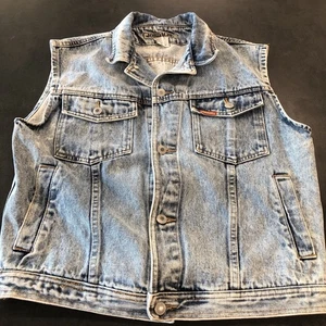 Vintage Jordache Denim Vest Women’s 1980s Size XL Acid Wash Buckle Back - Picture 1 of 16