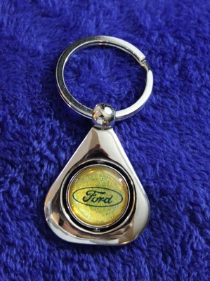 Ford Oval Spinner key Chain Key Ring Fob Accessory - Imagem 1 de 4