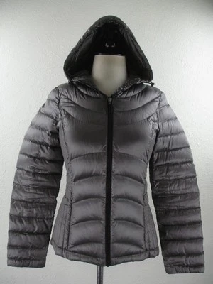Mujer S Andrew Marc Empacable Ligero 650 Plumón Relleno Chaqueta Abrigo Parka Gris Foto 1 de 4