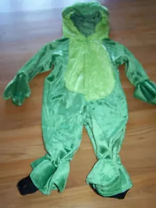 Size 6-9 Months Miniwear Green Frog Halloween Costume Hooded Jumpsuit EUC - Picture 1 of 3