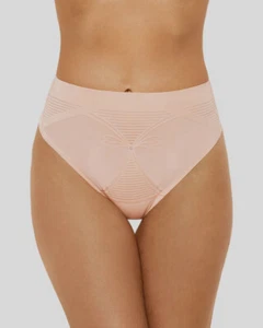 $90 Nancy Ganz Women's Beige Mid-Rise Sheer G-String Underwear Pantie Size Large - Picture 1 of 2