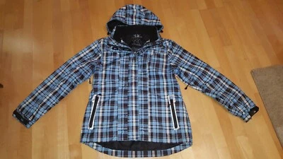 Rodeo ~ Outdoor Regen Jacke Gr. S-M ~ C&A ~ blau braun kariert ~ Reflektor - Bild 1 von 4