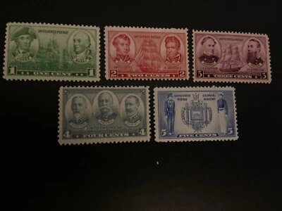 US Stamps Scott # 790-794...1937 Navy Set Of 5...MNH - Image 1 of 2