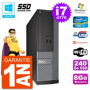 PC DELL 3020 SFF Intel i7-4770 RAM 8Go SSD 240Go Dvd-Brenner Wifi W7 - Bild 1 von 3