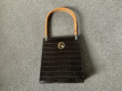 Kenzo Paris Designer Embossed leather purse with bamboo handles - Image 1 of 4