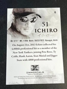 2013 Leaf Ichiro Immortals BLANK FRONT MISSING Serial # Base Card 51 #6 - Picture 1 of 2