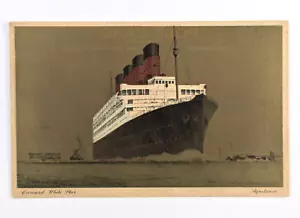 Cartolina vintage RMS Aquitania Cunard linea stella bianca non pubblicata - Foto 1 di 2