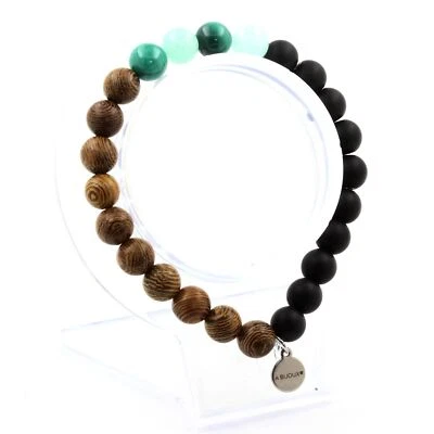 Steine Und Minéraux. Armband Perlen Malachit Aus Kongo + Amazonit+ Onyx Schwarz - Bild 1 von 4