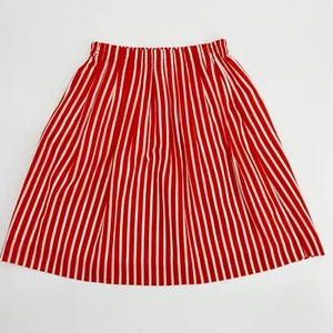 J.Crew Factory Womens Striped Pull On Skirt Elastic Waist Red White Sz 0 - Picture 1 of 7