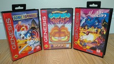 Sega Genesis Sonic the Hedgehog Spinball Aladdin Garfield Caught In The Act 