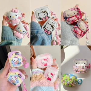 For Apple AirPods Pro 2 3 3D Cute Hello Kitty Cartoon Shockproof Case with Chain - Picture 1 of 13