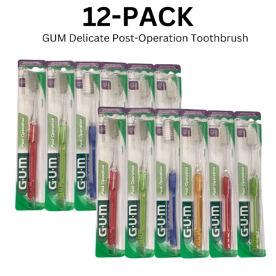 12-PK GUM Delicate Post-Surgical Operation Toothbrush 317, Ultra Gentle Bristles - Image 1 of 2