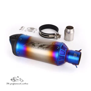 Silenciador de cola azul de 51 mm puntas de escape modificadas tubería silenciador universal para motocicleta - Imagen 1 de 9