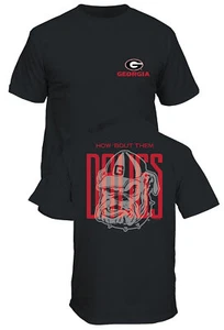 T-shirt Georgia Bulldogs uomo alta mascotte Dawgs 2 lati nera manica corta - Foto 1 di 7