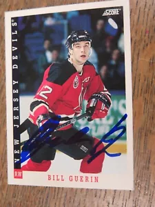1993 BILL GUERIN DEVILS AUTOGRAPH AUTO 93-94 SCORE #395 HOCKEY SIGNED AUTO - Picture 1 of 3