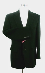 Jos A Bank Solid Black Camel Hair Blazer Men's 42L Two Button Single Vent Lined - Picture 1 of 12