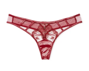 Victoria's Secret NWT Midnight Affair Small Red Lacquer Thong Panty Very Sexy - Picture 1 of 8