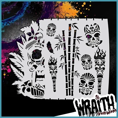 Tiki Maker #1 - Reusable Airbrush Stencil Template - Image 1 of 4