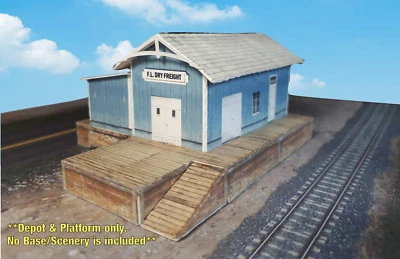 N Scale Building -Trackside Freight Depot (Cardstock PRE-CUT PAPER Kit) FDN1 - Image 1 of 4