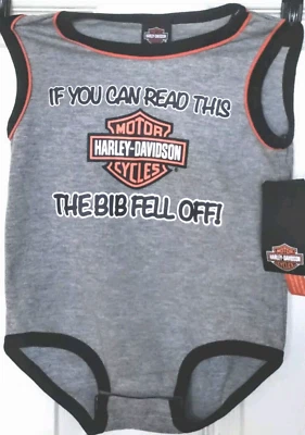 Harley Davidson Conjunto Una Pieza 24 Meses Bebé Gris Claro Nuevo Con Etiquetas  Foto 1 de 3