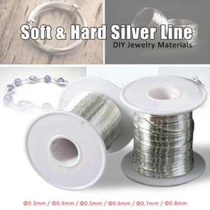 Sterling Silver 925 round wire (soft/hard) DIY Necklace Bracelet Jewelry ByMeter - Picture 1 of 14