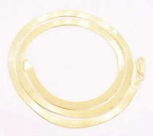 4.5mm Flexible Herringbone Chain Necklace 14K Yellow Gold Plated Silver 925 - Picture 1 of 5