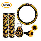 6pcs Sunflower Car Accessories Set Sunflower Steering Wheel Cover justifiable