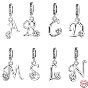 925 Silber Schmuck Anhänger Halskette Kette Buchstaben Geschenk Mode Familie - Bild 1 von 9