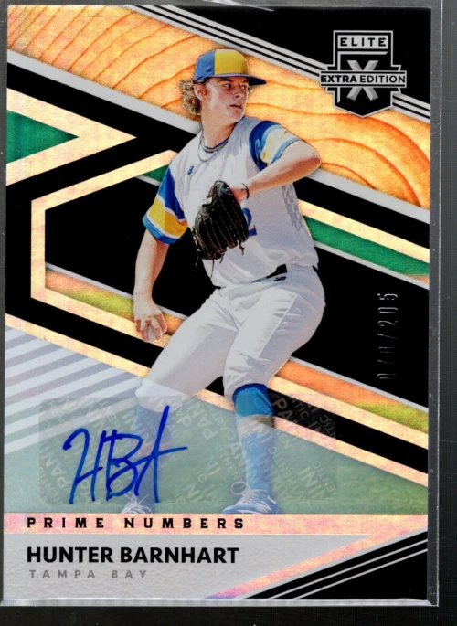 2020 Elite Extra Edition Signatures Prime Numbers #103 Hunter Barnhart Auto /205 - Image 1 of 2