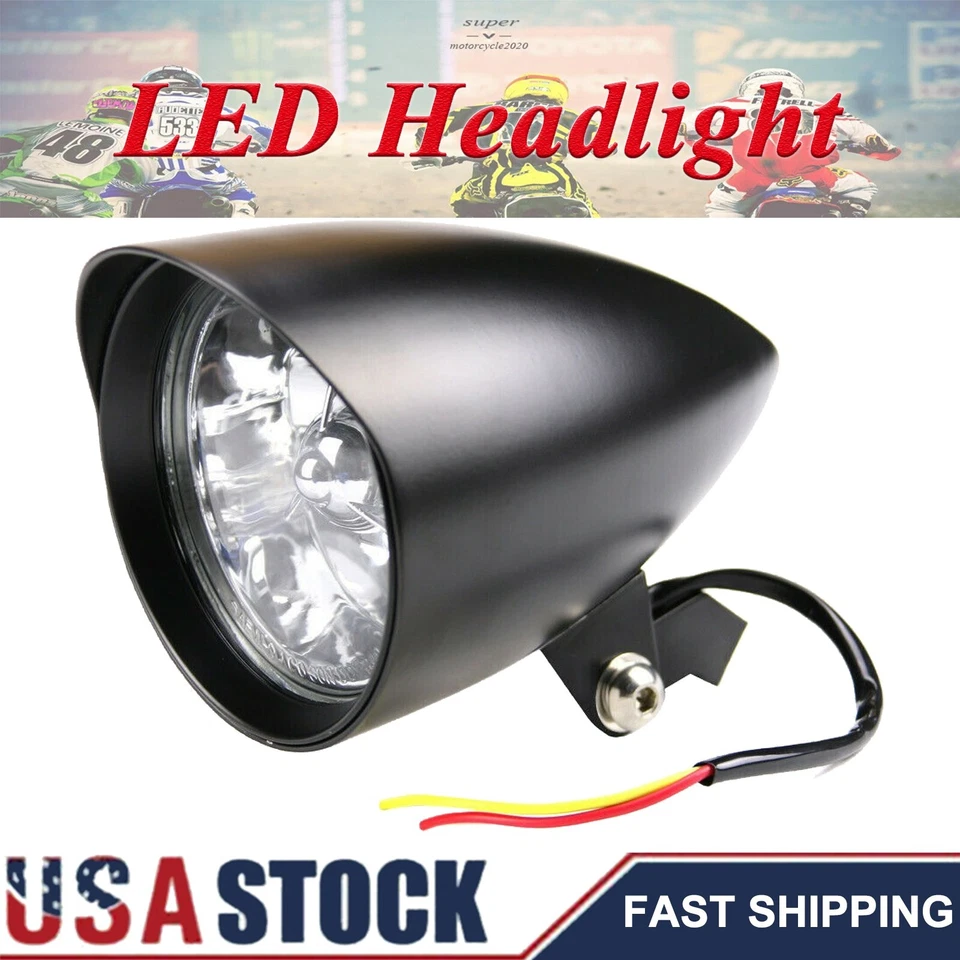 Faro bala LED negro 6" para Harley Davidson Sportster XL 883 1200 Softail Foto 1 de 4