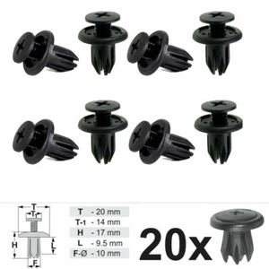 20PCS Mini Wheel Arch Lining Splashguard Bumpers & Sideskirt Plastic Trim Clips - Picture 1 of 2