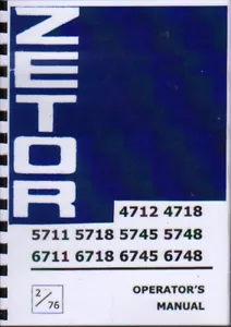 ZETOR 4712 4718 5718 5745 5748 6711 6718 6745 6748 Tractor Operator's Manual - Picture 1 of 1