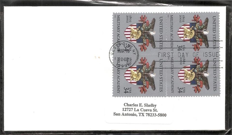 US SC # 3560 U.S. Military Academy Bicentenary FDC . No Cachet  - Image 1 of 1