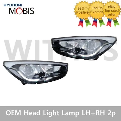 Lámpara de cabeza halógena izquierda + derecha OEM 2p 1 juego para Hyundai Tucson 2010-2015 genuina = Foto 1 de 3