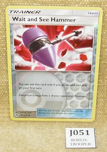 TRAINER WAIT & SEE HAMMER 192/214 LOST THUNDER 2018 REVERSE POKEMON TCG CARD HTF - Picture 1 of 5