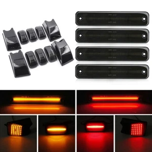 1Front Smoked Rear Roof LED Cab + Side Marker Lights Set For Hummer H2 03-09 J - Picture 1 of 23