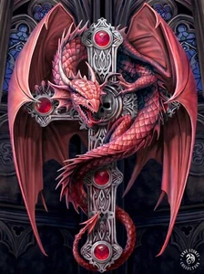 ANNE STOKES ART - GOTHIC GUARDIAN DRAGON 3D PICTURE PRINT 300mm x 400mm - Picture 1 of 2