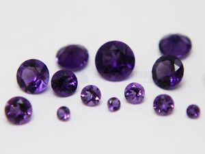 Natural Purple Amethyst VS Loose Gemstone Brazil Round 2mm 3mm 4mm 5mm 6mm Best - Foto 1 di 7