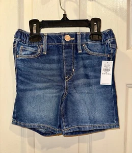 Old Navy Toddler Denim Blue Jean Shorts Toddler Size 5T Elastic Waist Dark Wash - Picture 1 of 4